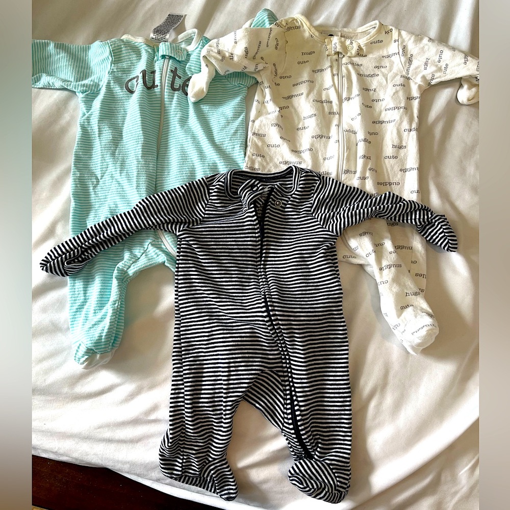 newborn zipper footies bundle